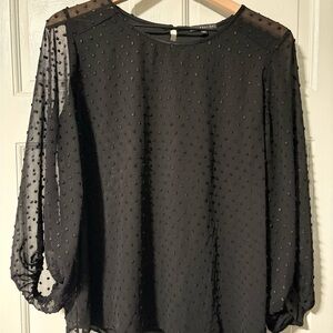 West Kei Black Sheer Blouse